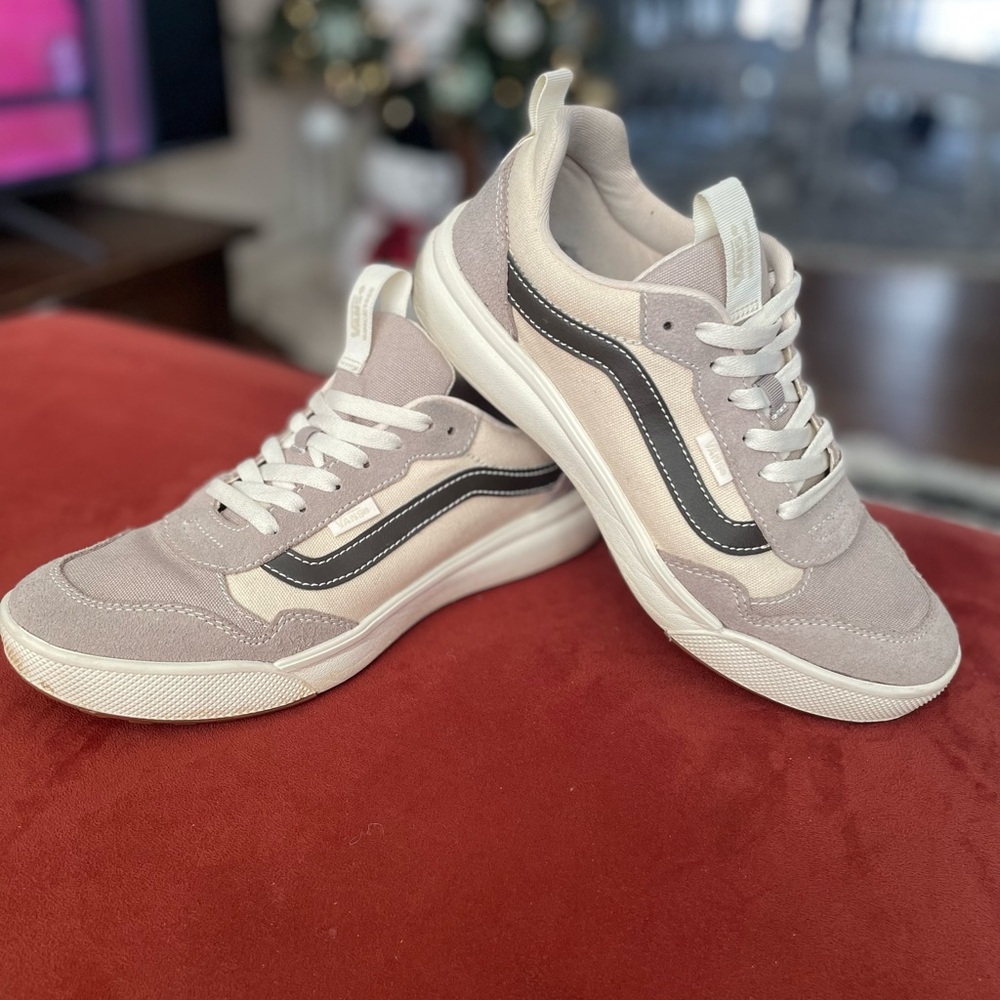 Vans Cream and Black Sneakers